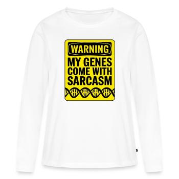 Sarcasme Gènes ADN Génétique - T-shirt manches longues Premium bio Femme - blanc - Devant - Julia (174cm)