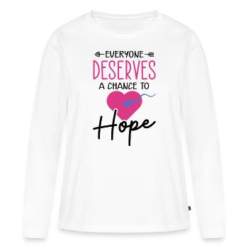 Journée de transfert de FIV de mère porteuse - T-shirt manches longues Premium bio Femme - blanc - Devant - Julia (174cm)