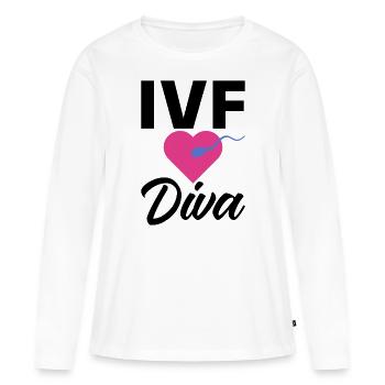 Journée de transfert de FIV de mère porteuse - T-shirt manches longues Premium bio Femme - blanc - Devant - Julia (174cm)