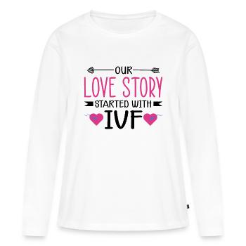 Journée de transfert de FIV de mère porteuse - T-shirt manches longues Premium bio Femme - blanc - Devant - Julia (174cm)
