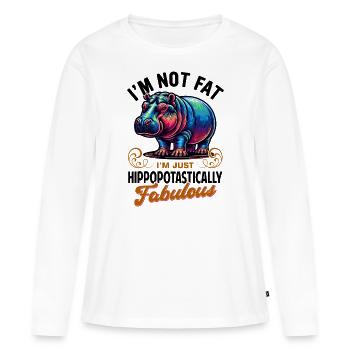 Nilpferd - Frauen Premium Bio Langarmshirt - Weiß - Vorne - Julia (174cm)