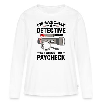 Crime Junkie Merch Crime Podcast True Crime Junkie - T-shirt manches longues Premium bio Femme - blanc - Devant - Julia (174cm)