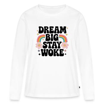 Réveillé - T-shirt manches longues Premium bio Femme - blanc - Devant - Julia (174cm)