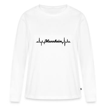 Les Mannheimer - T-shirt manches longues Premium bio Femme - blanc - Devant - Julia (174cm)