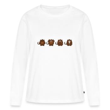 Monkeys Seeing Nothing Listening Saying Smartphone - Women's Premium Organic Long Sleeve Shirt - white - Front - Julia (174cm)