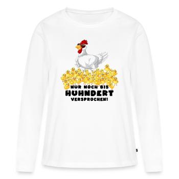 hühner hühnerleben hühnerhaufen - Frauen Premium Bio Langarmshirt - Weiß - Vorne - Julia (174cm)