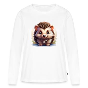 Ein niedlicher Igel - Frauen Premium Bio Langarmshirt - Weiß - Vorne - Julia (174cm)