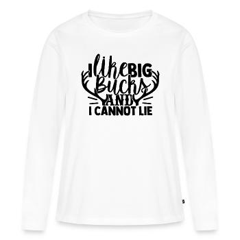 J'aime les gros billets et je ne peux pas mentir - T-shirt manches longues Premium bio Femme - blanc - Devant - Julia (174cm)