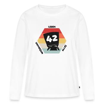 Answer 42 - Women's Premium Organic Long Sleeve Shirt - white - Front - Julia (174cm)