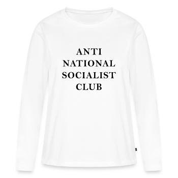 Dire anti-nazi - T-shirt manches longues Premium bio Femme - blanc - Devant - Julia (174cm)