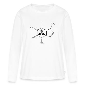 Kaffee Koffein Chemische Formel - Frauen Premium Bio Langarmshirt - Weiß - Vorne - Julia (174cm)