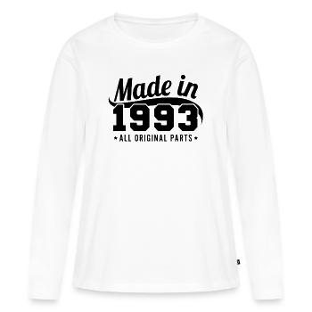 Hergestellt 1993 Alle Originalteile - Frauen Premium Bio Langarmshirt - Weiß - Vorne - Julia (174cm)