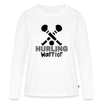Hurling Krieger. - Frauen Premium Bio Langarmshirt - Weiß - Vorne - Julia (174cm)