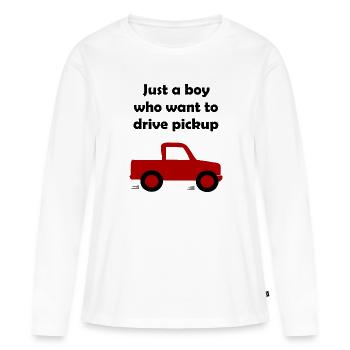 Chauffeur de camionnette - T-shirt manches longues Premium bio Femme - blanc - Devant - Julia (174cm)