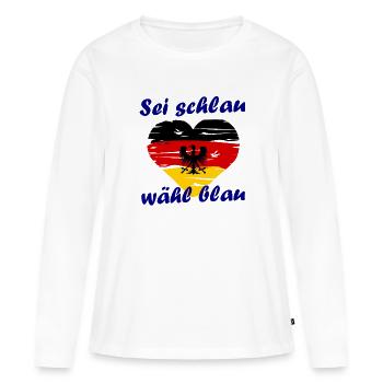 Der Deutschland Wahlkampf - Frauen Premium Bio Langarmshirt - Weiß - Vorne - Julia (174cm)