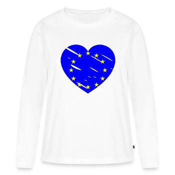 Le cœur de l’Europe - T-shirt manches longues Premium bio Femme - blanc - Devant - Julia (174cm)