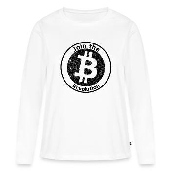 Werde Teil der Revolution - Frauen Premium Bio Langarmshirt - Weiß - Vorne - Julia (174cm)