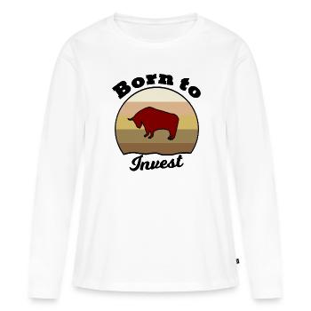 Le millionnaire boursier - T-shirt manches longues Premium bio Femme - blanc - Devant - Julia (174cm)