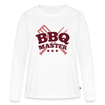 Maître BBQ - T-shirt manches longues Premium bio Femme - blanc - Devant - Julia (174cm)