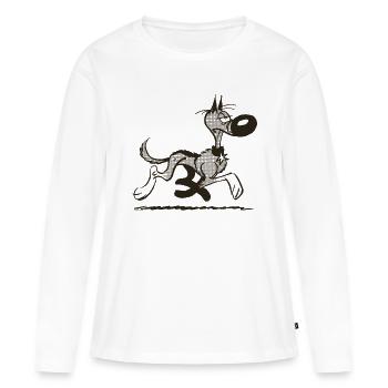 Lucky Luke Rantanplan Design - Frauen Premium Bio Langarmshirt - Weiß - Vorne - Julia (174cm)