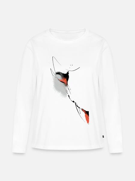 Tanz der Linien - Frauen Premium Bio Langarmshirt - Weiß