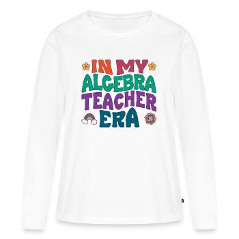 À l’époque où j’étais professeur d’algèbre - T-shirt manches longues Premium bio Femme - blanc - Devant - Julia (174cm)