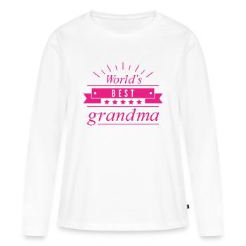 Die beste Oma der Welt - Frauen Premium Bio Langarmshirt - Weiß - Vorne - Julia (174cm)