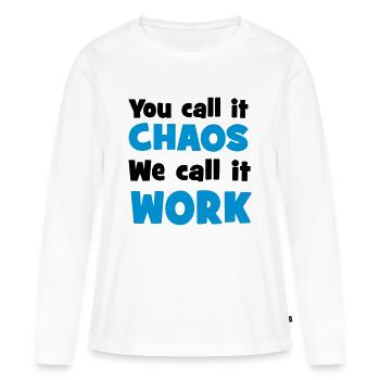 Arbeit - Frauen Premium Bio Langarmshirt - Weiß - Vorne - Julia (174cm)