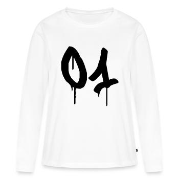 Graffiti : 01 - Frauen Premium Bio Langarmshirt - Weiß - Vorne - Julia (174cm)