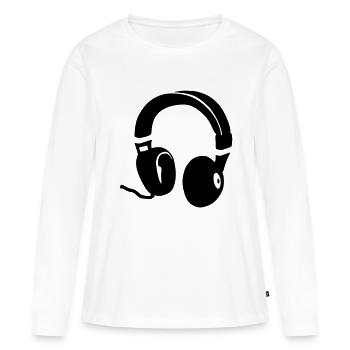 Casque - T-shirt manches longues Premium bio Femme - blanc - Devant - Julia (174cm)
