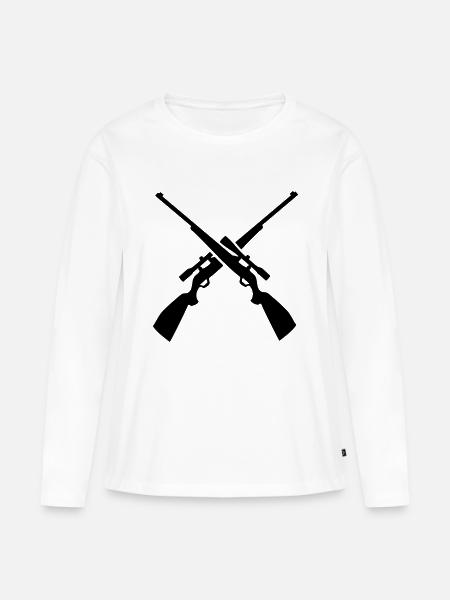 gewehre - Frauen Premium Bio Langarmshirt - Weiß