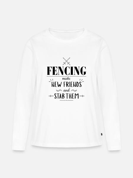Fencing - Frauen Premium Bio Langarmshirt - Weiß