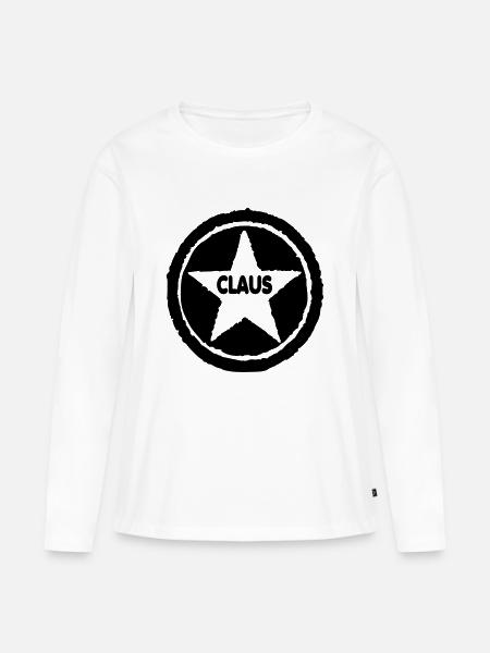 Claus - Frauen Premium Bio Langarmshirt - Weiß