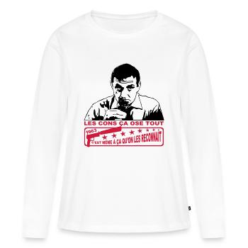 les cons ça ose tout 1963 lino ventura - T-shirt manches longues Premium bio Femme - blanc - Devant - Julia (174cm)