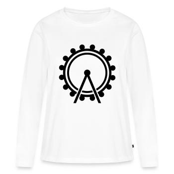 Grande roue - T-shirt manches longues Premium bio Femme - blanc - Devant - Julia (174cm)