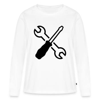 Tools - Women's Premium Organic Long Sleeve Shirt - white - Front - Julia (174cm)