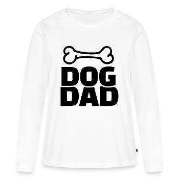 Dog Dad - T-shirt manches longues Premium bio Femme - blanc - Devant - Julia (174cm)