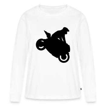 smash stunts homme moto 1234 - T-shirt manches longues Premium bio Femme - blanc - Devant - Julia (174cm)