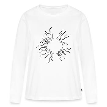 leitungen prozessor cpu draht verkabelung computer - Frauen Premium Bio Langarmshirt - Weiß - Vorne - Julia (174cm)