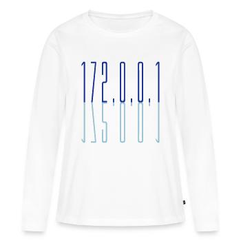 Bleu 127 0 - T-shirt manches longues Premium bio Femme - blanc - Devant - Julia (174cm)