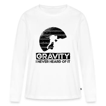 Gravité dont je n’ai jamais entendu parler. Conception de gravitation - T-shirt manches longues Premium bio Femme - blanc - Devant - Julia (174cm)