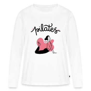 Women's Pilates - Women's Premium Organic Long Sleeve Shirt - white - Front - Julia (174cm)