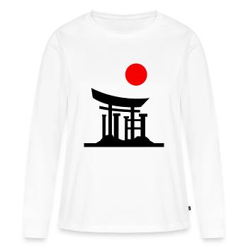 Japan Gate Silhouette 01 - Women's Premium Organic Long Sleeve Shirt - white - Front - Julia (174cm)