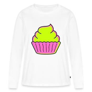 Cupcake - T-shirt manches longues Premium bio Femme - blanc - Devant - Julia (174cm)