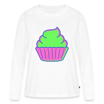 Cupcake - T-shirt manches longues Premium bio Femme - blanc - Devant - Julia (174cm)