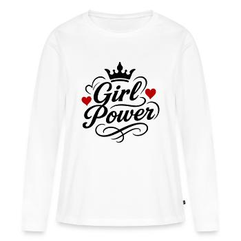 Frauenpower Spruch - Frauen Premium Bio Langarmshirt - Weiß - Vorne - Julia (174cm)