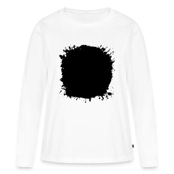 Taches d’éclaboussures - T-shirt manches longues Premium bio Femme - blanc - Devant - Julia (174cm)
