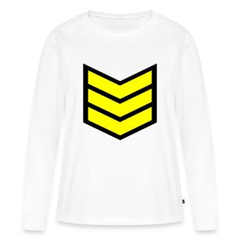 Galons de sergent - T-shirt manches longues Premium bio Femme - blanc - Devant - Julia (174cm)