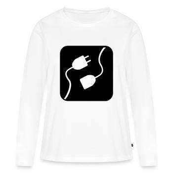 Electricity - Women's Premium Organic Long Sleeve Shirt - white - Front - Julia (174cm)