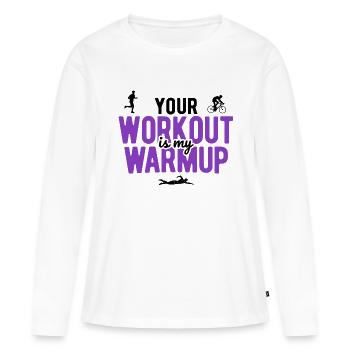 Laufen Schwimmen Radfahren Triathlon - Frauen Premium Bio Langarmshirt - Weiß - Vorne - Julia (174cm)